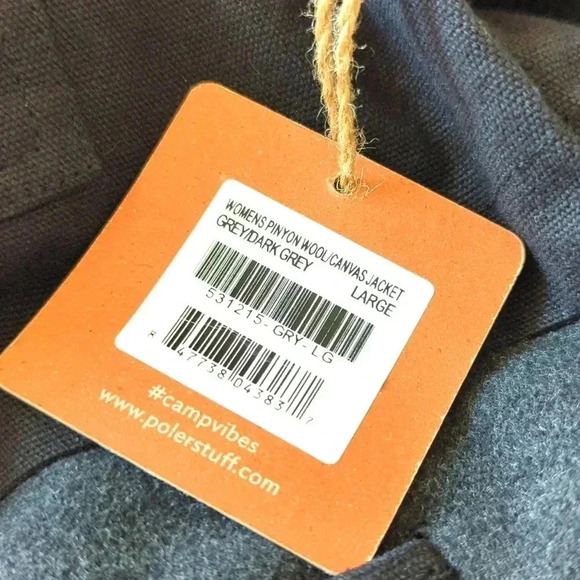 Polar Women's Pinyon Wool & Canvas Gray Jacket - Picture 7 of 9